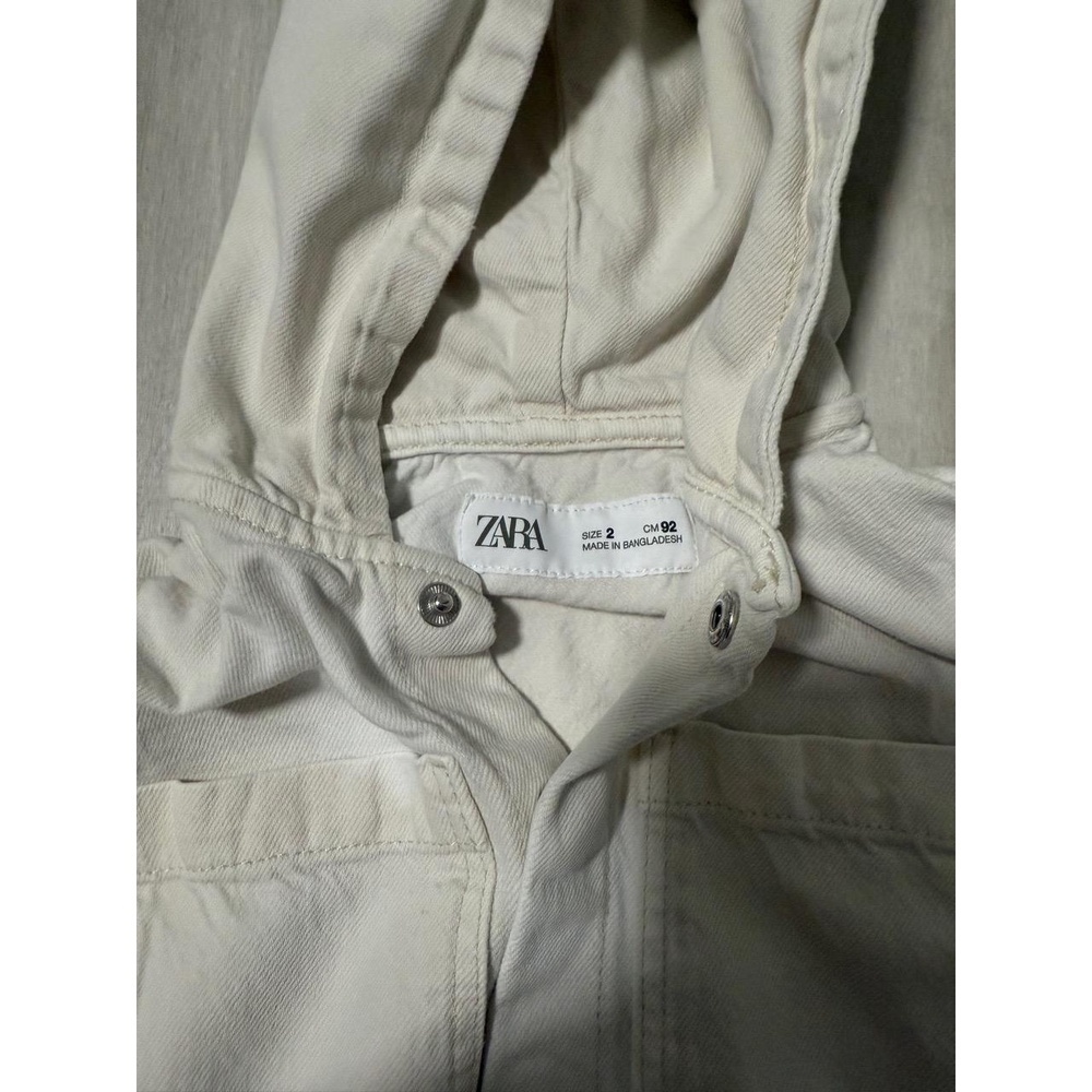 Zara Kids Beige Hooded Utility Jacket Shirt Sz 2 Boys Girls Lightweight Shacket - Picture 4 of 5